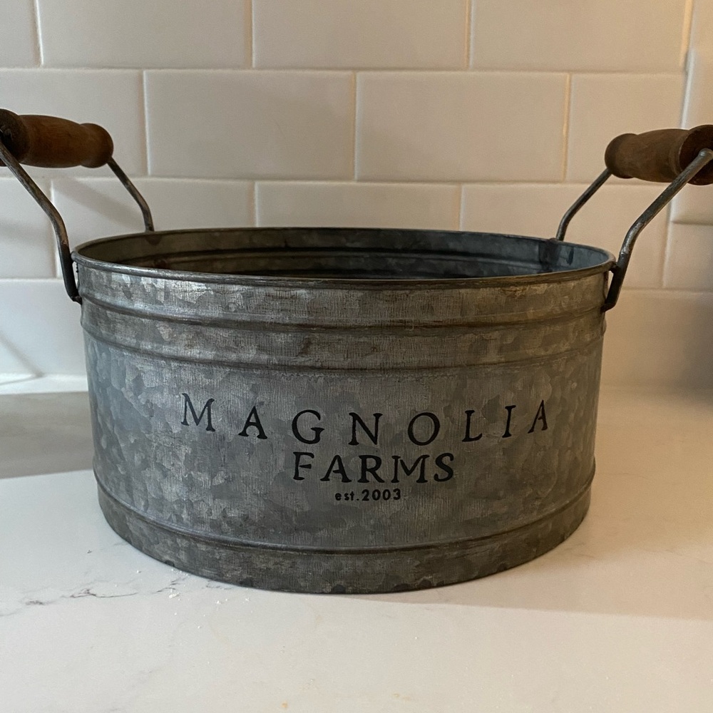Magnolia brand tin bucket